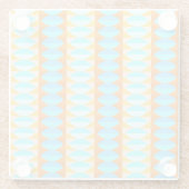 カラフルターコイズブルーオレンジイエローパターン ガラスコースター (裏面)