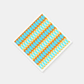 カラフルターコイズブルーオレンジイエローパターン スタンダードカクテルナプキン (角)