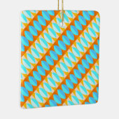 カラフルターコイズブルーオレンジイエローパターン セラミックオーナメント (右)