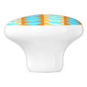 カラフルターコイズブルーオレンジイエローパターン セラミックノブ (側面)