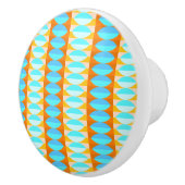 カラフルターコイズブルーオレンジイエローパターン セラミックノブ (右)