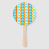 カラフルターコイズブルーオレンジイエローパターン ハンドファン (裏面)