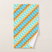 カラフルターコイズブルーオレンジイエローパターン バスタオルセット (ハンドタオル)