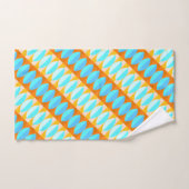 カラフルターコイズブルーオレンジイエローパターン バスタオルセット (ハンドタオル)