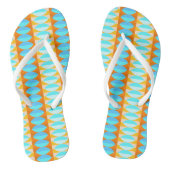 カラフルターコイズブルーオレンジイエローパターン ビーチサンダル (ソール)