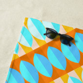 カラフルターコイズブルーオレンジイエローパターン ビーチタオル (インサイチュ)