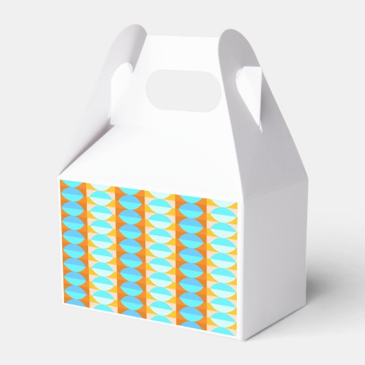 カラフルターコイズブルーオレンジイエローパターン フェイバーボックス (正面サイド)