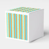 カラフルターコイズブルーオレンジイエローパターン フェイバーボックス (正面サイド)