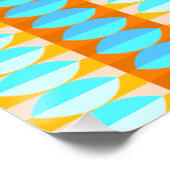 カラフルターコイズブルーオレンジイエローパターン ポスター (コーナー)