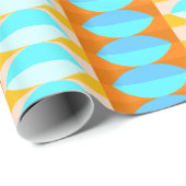 カラフルターコイズブルーオレンジイエローパターン ラッピングペーパー (ロールコーナー)