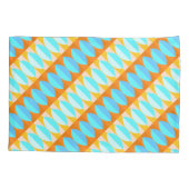 カラフルターコイズブルーオレンジイエローパターン 枕カバー (裏面-左)