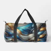 カラフルターコイズブルー抽象芸術 ダッフルバッグ (正面)
