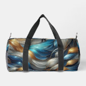 カラフルターコイズブルー抽象芸術 ダッフルバッグ (裏面)