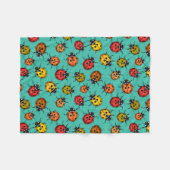 カラフルターコイズ フリースブランケット (正面(横))