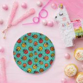 カラフルターコイズ ペーパープレート (パーティー)