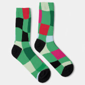 カラフルタータンチェックモダンプリッドホリデークリスマス ソックス (右)