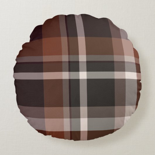 カラフルタータンチェック ラウンドクッション (正面)