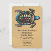 カラフルタートルサンディビーチ結婚式招待状 招待状 (正面)