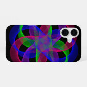 カラフルダブルループメッシュ幾何学柄iPhone 16ケース iPhone 16ケース (裏面横)