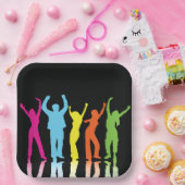 カラフルダンサー踊りのまわりに ペーパープレート (パーティー)