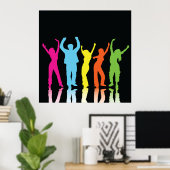 カラフルダンサー踊りのまわりに ポスター (ホームオフィス)