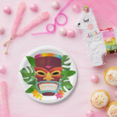 カラフルチキと花 ペーパープレート (パーティー)