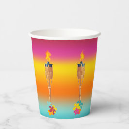 カラフルチキと花 紙コップ