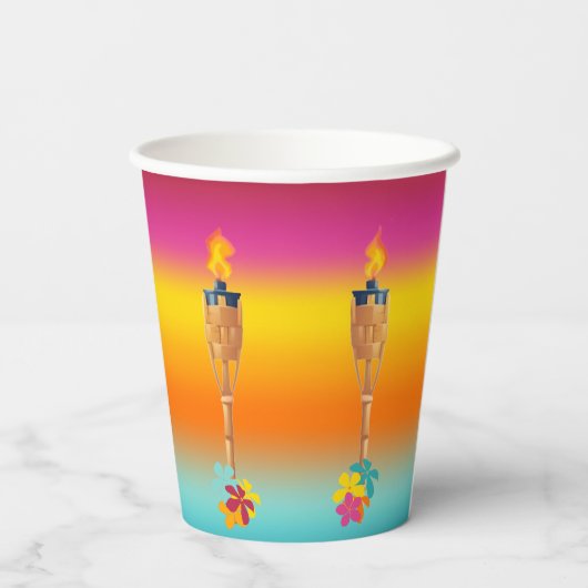 カラフルチキと花 紙コップ (裏面)