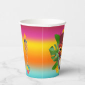 カラフルチキと花 紙コップ (右)