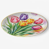 カラフルチューリエレガントップ ペーパープレート (アングル)