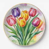 カラフルチューリエレガントップ ペーパープレート (正面)