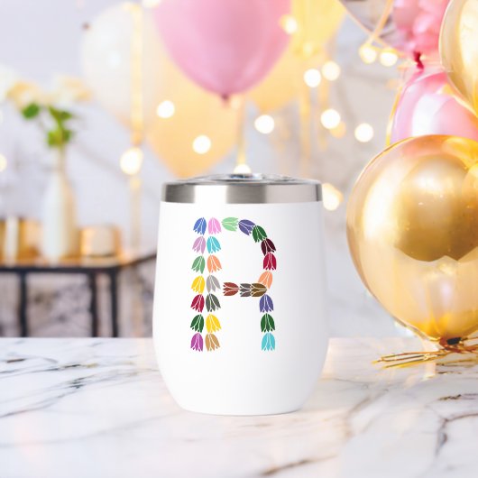 カラフルチューリップのイニシャル「R」 (バチェラーパーティー (回転後))