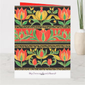 カラフルチューリップチェスト – 名前の日カード カード (裏面)