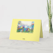 カラフルチューリップ母の日の折り畳みグリーティングカード カード (裏面)