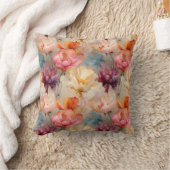 カラフルチューリップ水彩花模様 クッション (ブランケット)