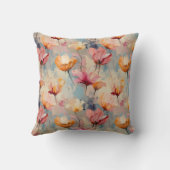 カラフルチューリップ水彩花模様 クッション (裏面)