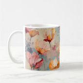 カラフルチューリップ水彩花模様 コーヒーマグカップ (左)