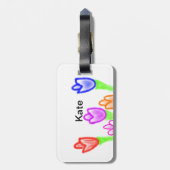 カラフルチューリップ水彩追加文字モダン ラゲッジタグ (裏面縦)
