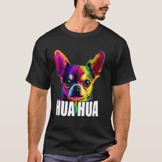 カラフルチワワ顔　華華犬愛好家　メンズ　レディース Tシャツ (正面)