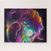 カラフルツリーオブライフムーン銀河系ファンタジー ジグソーパズル (横)