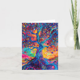 カラフルツリーオブライフレインボーセレニティ自然アート カード