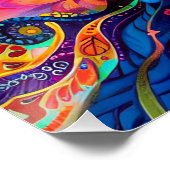 カラフルツリーオブライフレインボーセレニティ自然アート ポスター (コーナー)