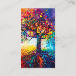 カラフルツリーオブライフレインボーセレニティ自然アート 名刺