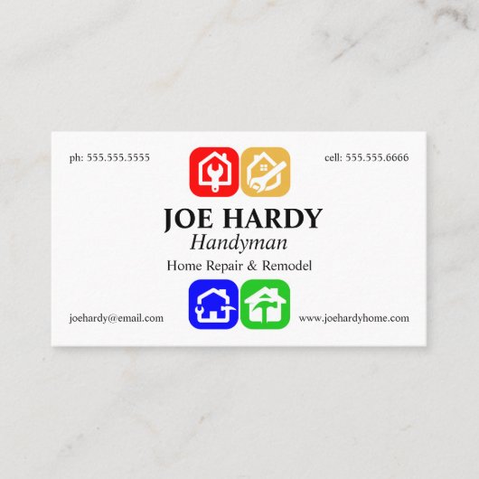 カラフルツールと住宅請負業者ビルダ 名刺 (正面)