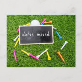 カラフルティーを持つ新しい家に引っ越したゴルフ ポストカード (正面)