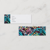 カラフルティール（緑がかった色）ターコイズピンク糸船 スキニー名刺 (正面/裏面)