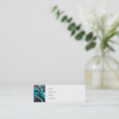 カラフルティール（緑がかった色）ターコイズピンク糸船 スキニー名刺 (スタンド正面)