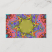 カラフルティール（緑がかった色）、ピンクおよび緑のフラクタル 名刺 (正面)
