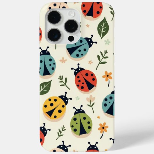 カラフルテントウムシ柄 iPhone/iPad カバー (裏面)