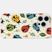 カラフルテントウムシ柄 iPhone/iPad カバー (裏面 (横))